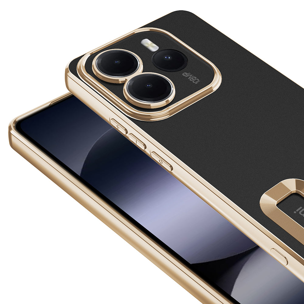 Xiaomi Redmi Note 14 5G Kılıf Kamera Korumalı Logo Gösteren Zore Omega Kapak Rose Gold