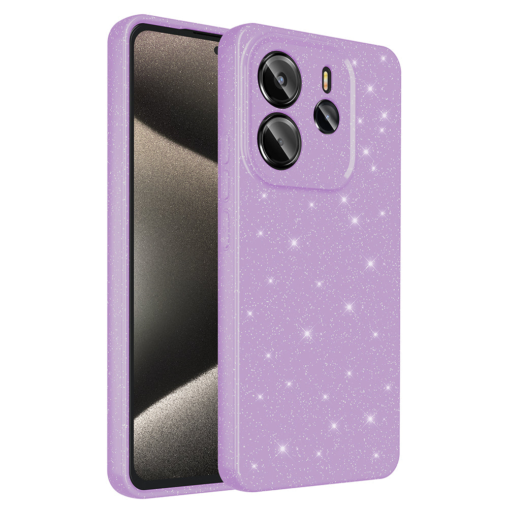 Xiaomi Redmi Note 14 Kılıf Kamera Korumalı Simli Lüks Zore Koton Kapak Açık Pembe