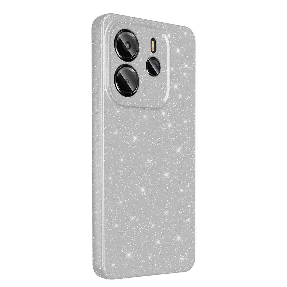 Xiaomi Redmi Note 14 Kılıf Kamera Korumalı Simli Lüks Zore Koton Kapak Lila