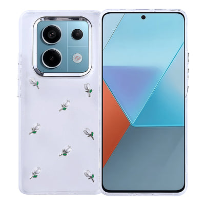 Xiaomi Redmi Note 14 Pro 4G Kılıf Airbag Tasarımlı Simli Şeffaf Zore Kutup Kapak Kiraz