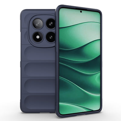 Xiaomi Redmi Note 14 Pro 4G Kılıf Esnek TPU Oyuklu Arka Yüzey Tasarımlı Zore Etnik Silikon Kapak Lacivert
