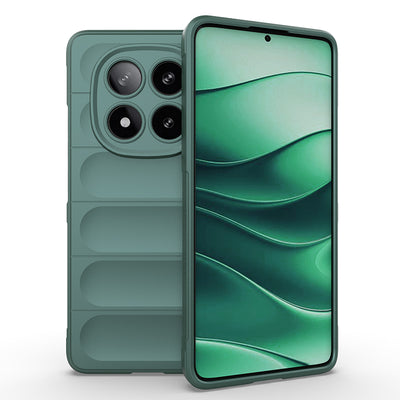 Xiaomi Redmi Note 14 Pro 4G Kılıf Esnek TPU Oyuklu Arka Yüzey Tasarımlı Zore Etnik Silikon Kapak Koyu Yeşil