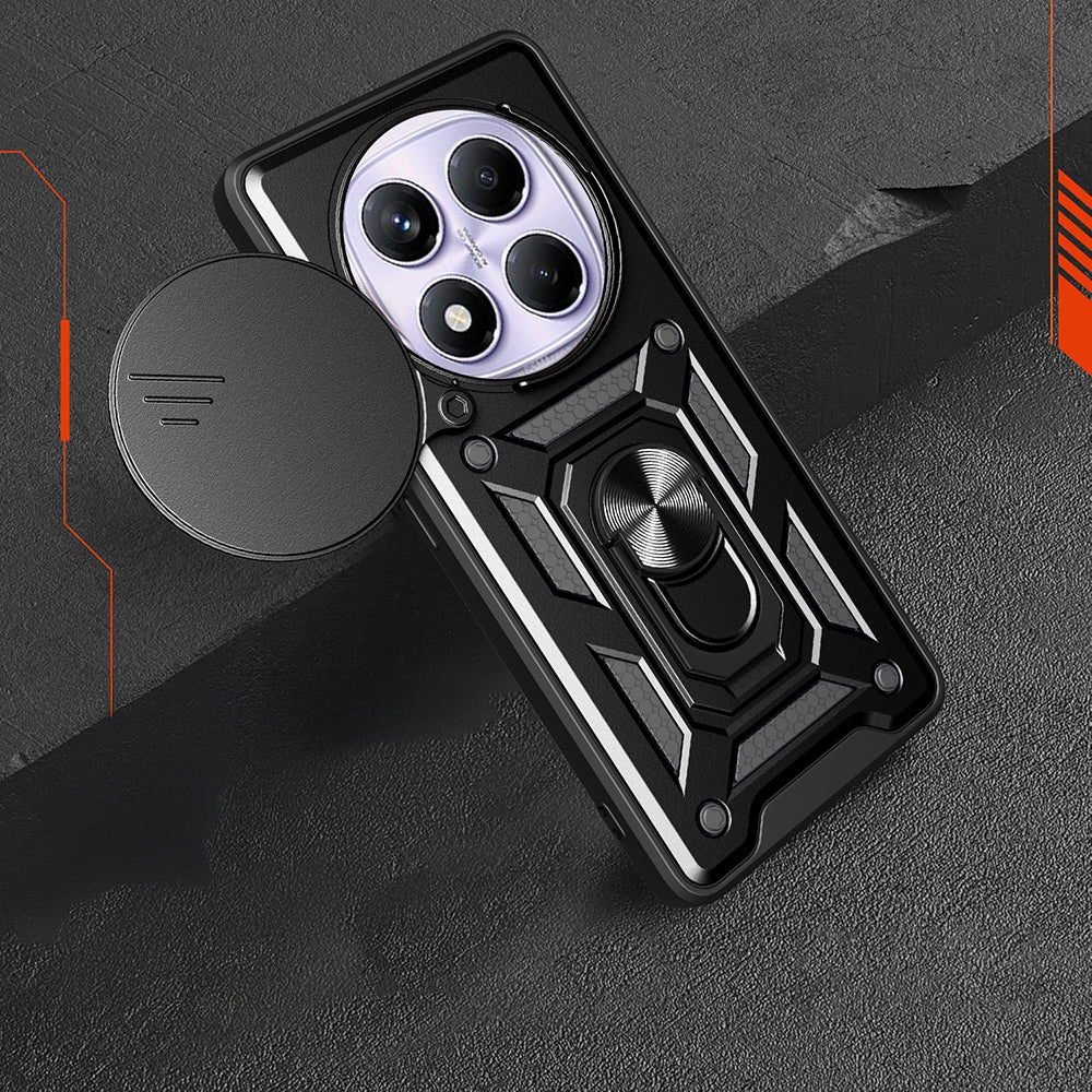 Xiaomi Redmi Note 14 Pro 4G Kılıf Magnetik Standlı Kamera Korumalı Zore Sürgülü Vega Kapak Mavi