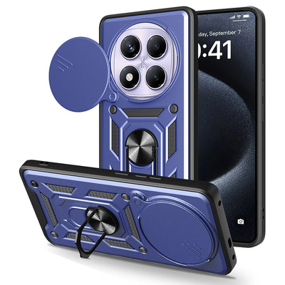 Xiaomi Redmi Note 14 Pro 4G Kılıf Magnetik Standlı Kamera Korumalı Zore Sürgülü Vega Kapak Siyah