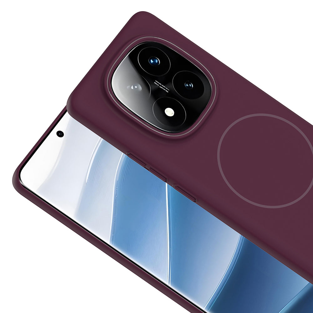 Xiaomi Redmi Note 14 Pro 4G Kılıf M-safe Şarj Özellikli Zore Ruby Sert Kapak Desert Titanyum