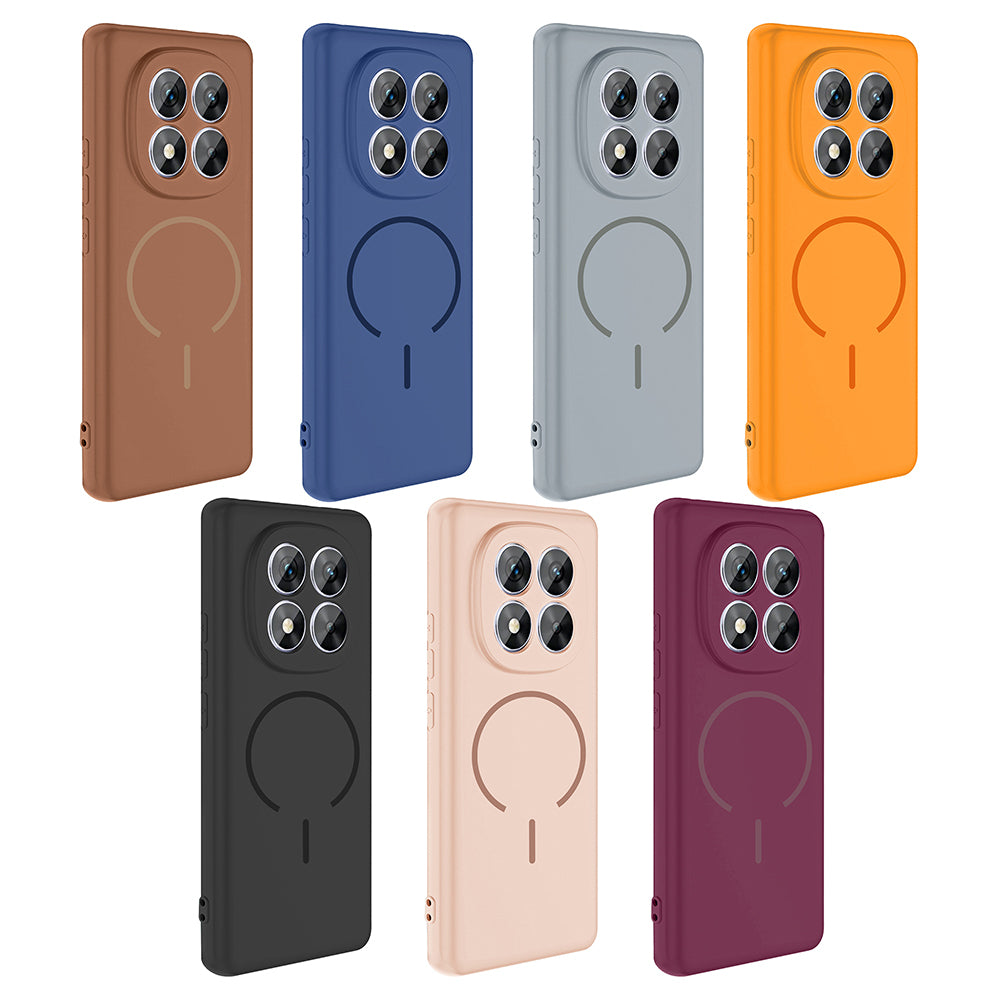 Xiaomi Redmi Note 14 Pro 5G Kılıf M-safe Şarj Özellikli Zore Meta Kapak Kahverengi