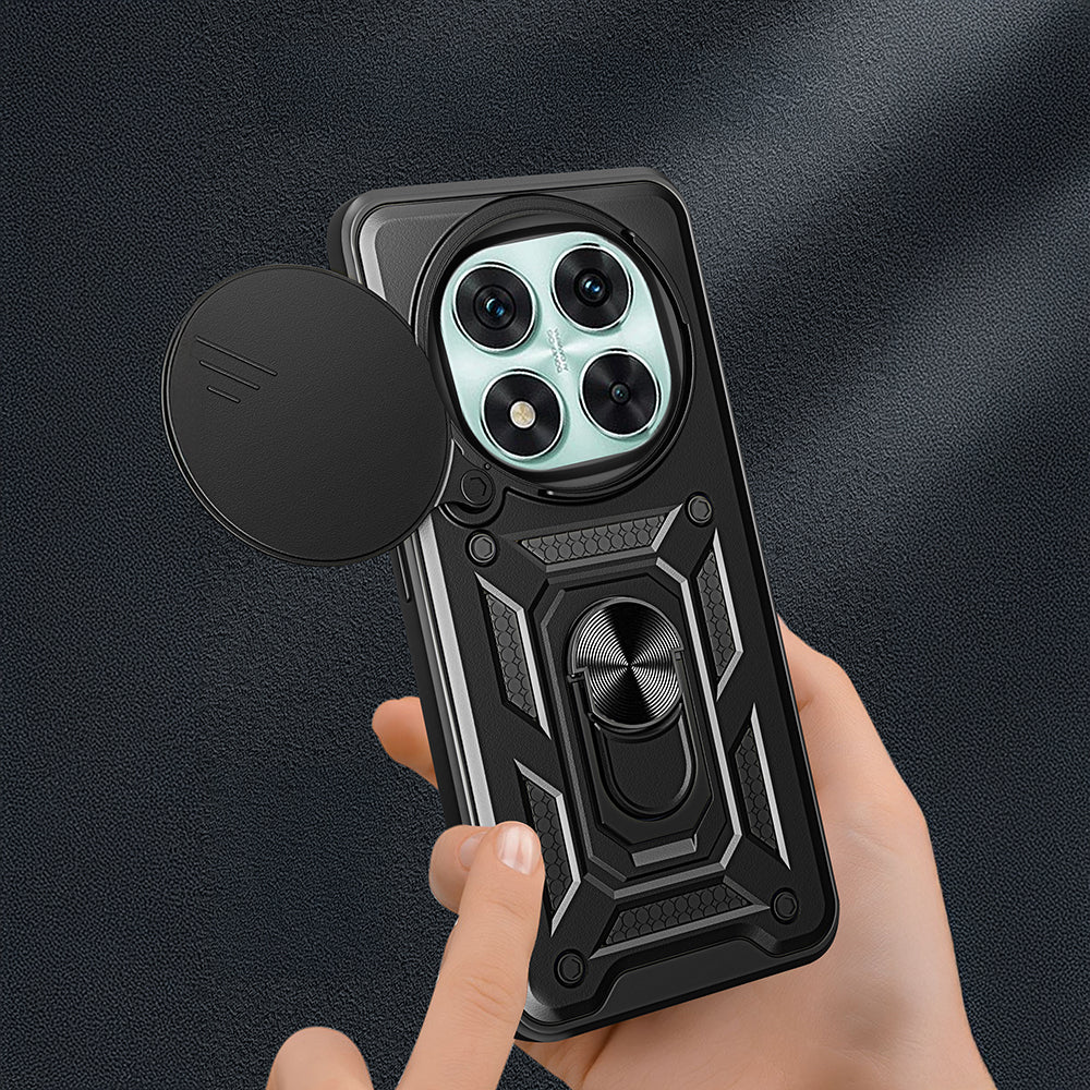 Xiaomi Redmi Note 14 Pro 5G Kılıf Magnetik Standlı Kamera Korumalı Zore Sürgülü Vega Kapak Mavi