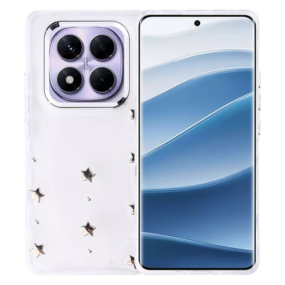 Xiaomi Redmi Note 14 Pro Plus Kılıf Airbag Tasarımlı Simli Şeffaf Zore Kutup Kapak Yıldız