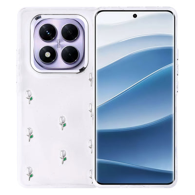 Xiaomi Redmi Note 14 Pro Plus Kılıf Airbag Tasarımlı Simli Şeffaf Zore Kutup Kapak Lale