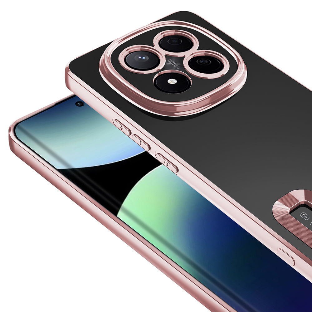 Xiaomi Redmi Note 14 Pro Plus Kılıf Kamera Korumalı Logo Gösteren Zore Omega Kapak Rose Gold
