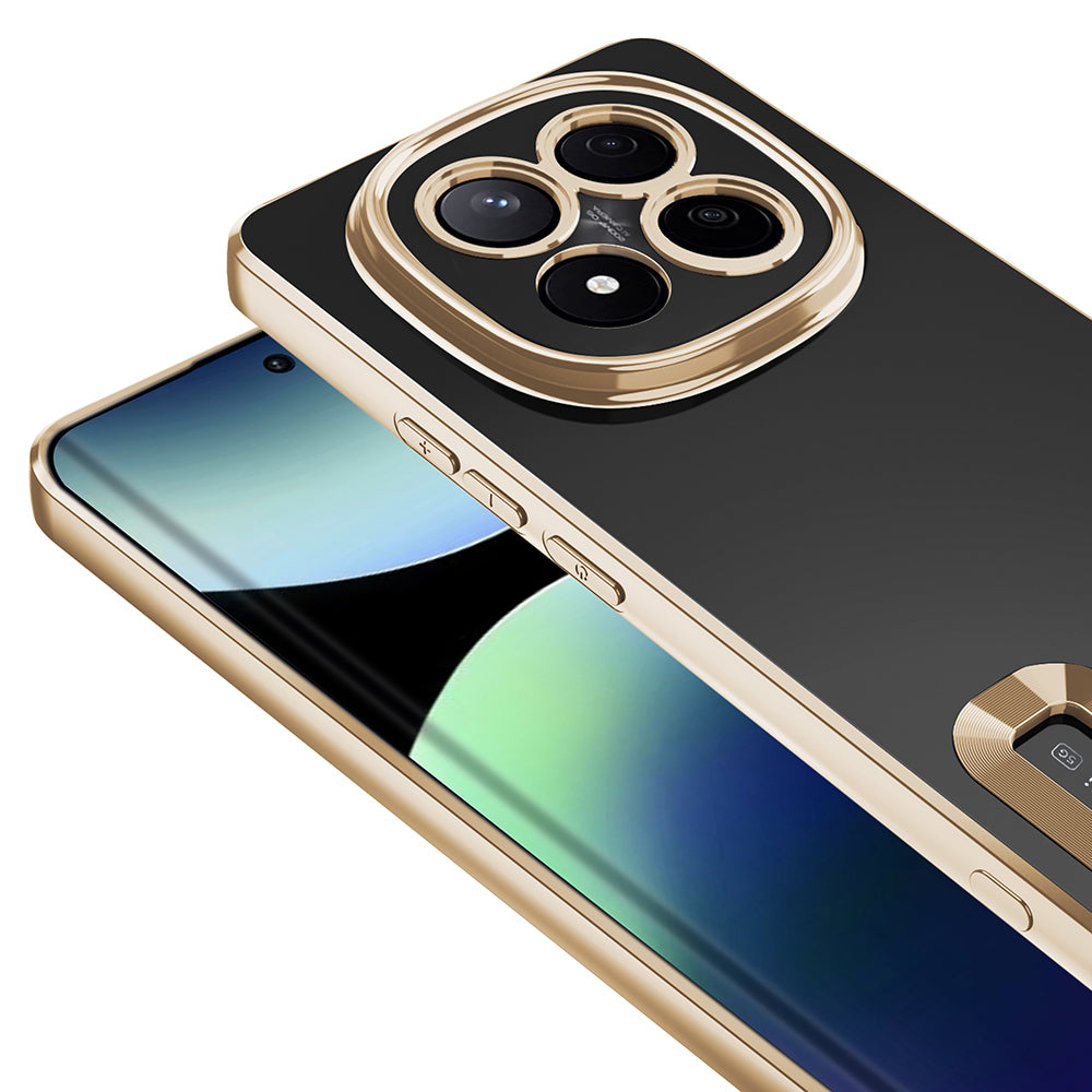 Xiaomi Redmi Note 14 Pro Plus Kılıf Kamera Korumalı Logo Gösteren Zore Omega Kapak Siyah