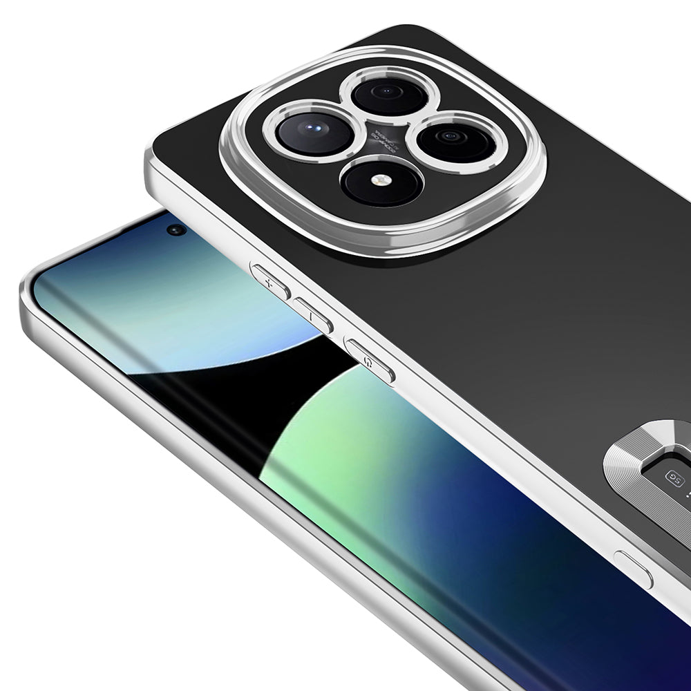 Xiaomi Redmi Note 14 Pro Plus Kılıf Kamera Korumalı Logo Gösteren Zore Omega Kapak Siyah