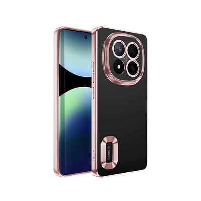 Xiaomi Redmi Note 14 Pro Plus Kılıf Kamera Korumalı Logo Gösteren Zore Omega Kapak Rose Gold