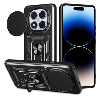 Xiaomi Redmi Note 14 Pro Plus Kılıf Magnetik Standlı Kamera Korumalı Zore Sürgülü Vega Kapak Siyah