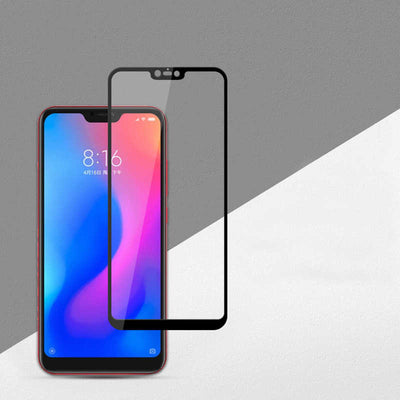 Xiaomi Redmi Note 6 Pro Zore Kenarları Kırılmaya Dayanıklı Cam Ekran Koruyucu Siyah