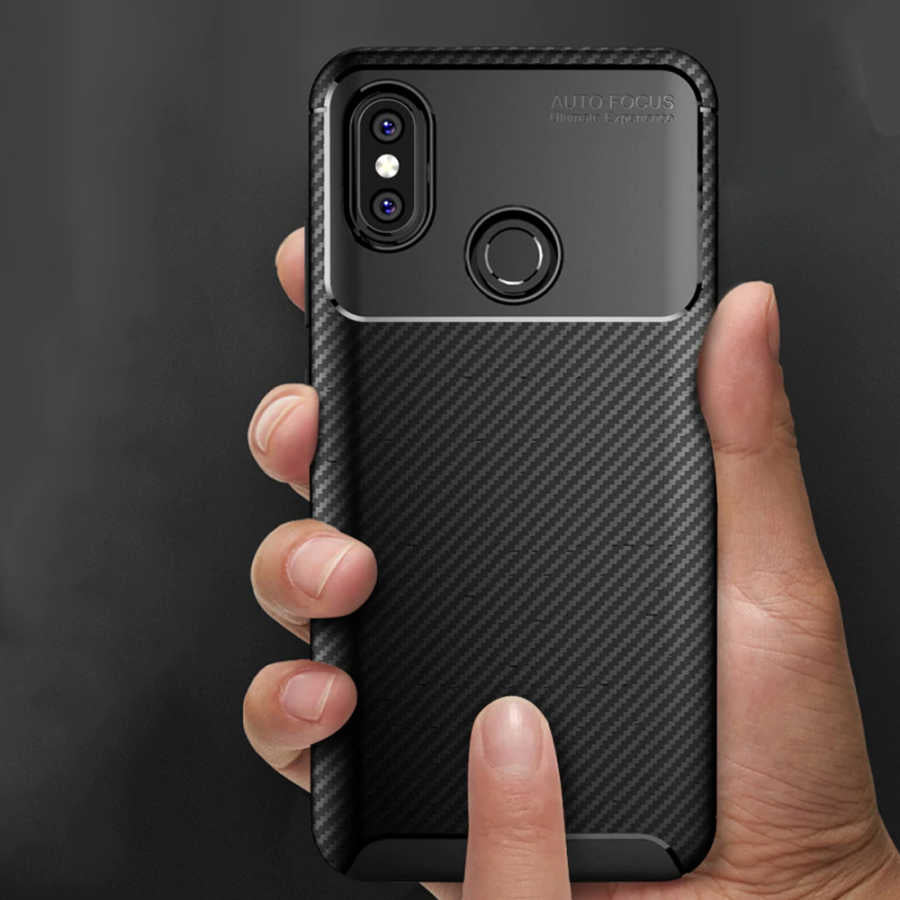 Xiaomi Redmi Note 6 Pro Kılıf Zore Negro Silikon Kapak Kahverengi
