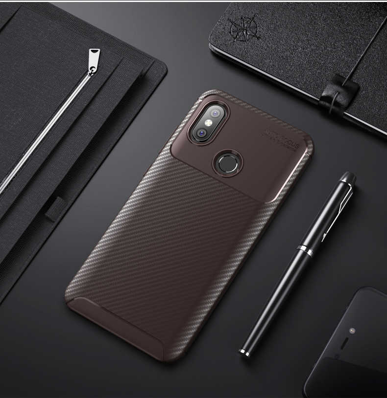 Xiaomi Redmi Note 6 Pro Kılıf Zore Negro Silikon Kapak Kahverengi