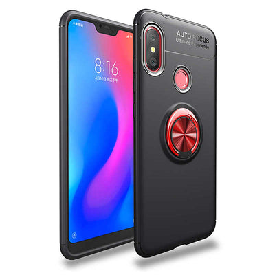 Xiaomi Redmi Note 6 Pro Kılıf Zore Ravel Silikon Kapak Siyah-Rose Gold
