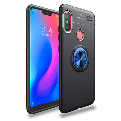 Xiaomi Redmi Note 6 Pro Kılıf Zore Ravel Silikon Kapak Siyah-Mavi