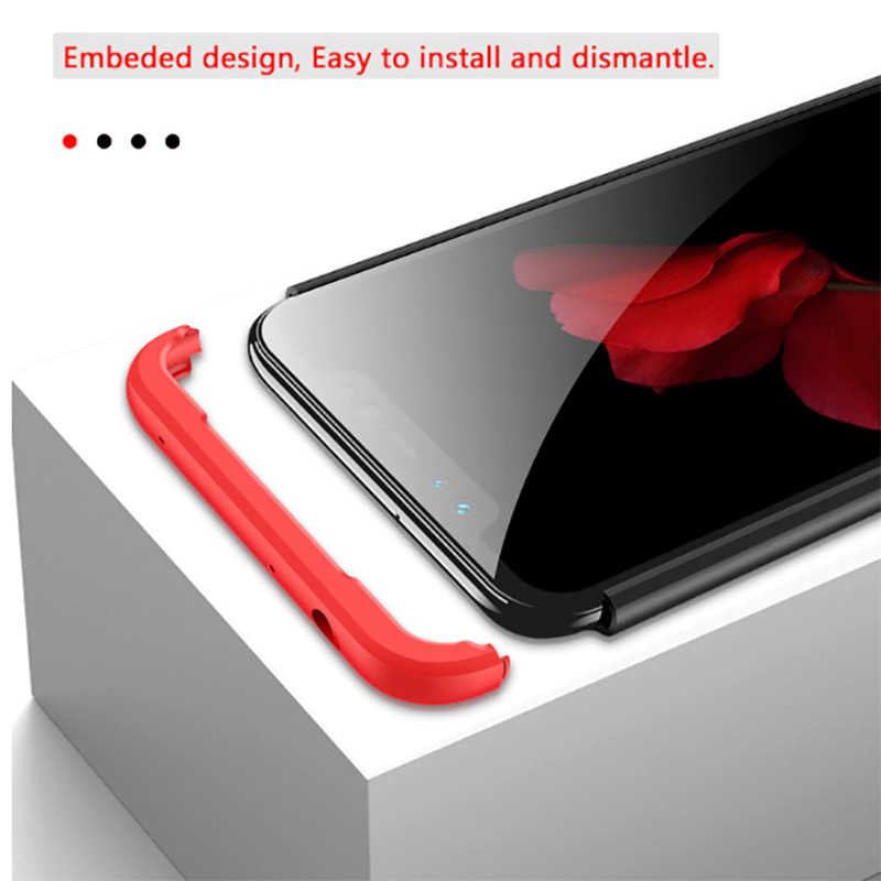 Xiaomi Redmi Note 7 Kılıf Zore Ays Kapak Siyah-Kırmızı