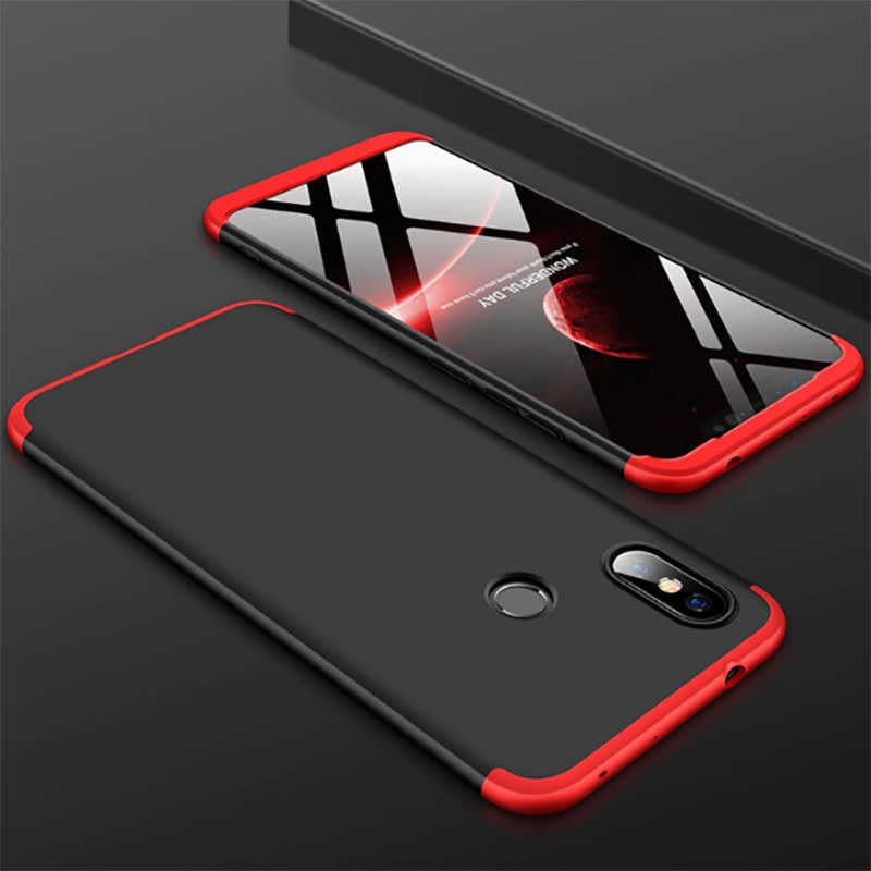 Xiaomi Redmi Note 7 Kılıf Zore Ays Kapak Siyah-Kırmızı