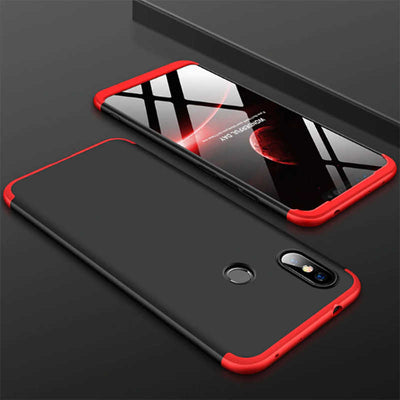 Xiaomi Redmi Note 7 Kılıf Zore Ays Kapak Siyah-Kırmızı