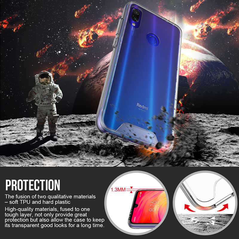 Xiaomi Redmi Note 7 Kılıf Zore Gard Silikon Renksiz