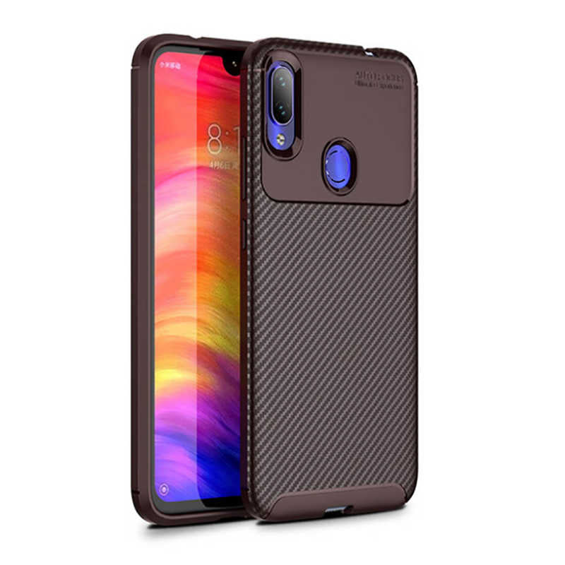 Xiaomi Redmi Note 7 Kılıf Zore Negro Silikon Kapak Kahverengi