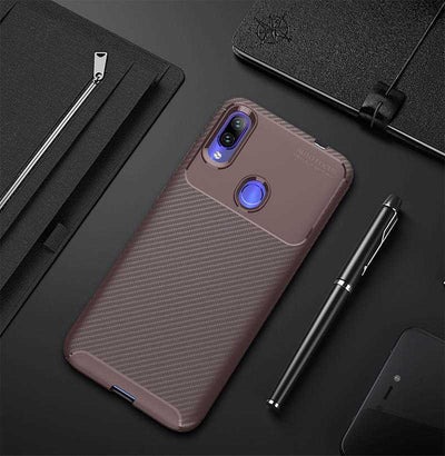 Xiaomi Redmi Note 7 Kılıf Zore Negro Silikon Kapak Kahverengi