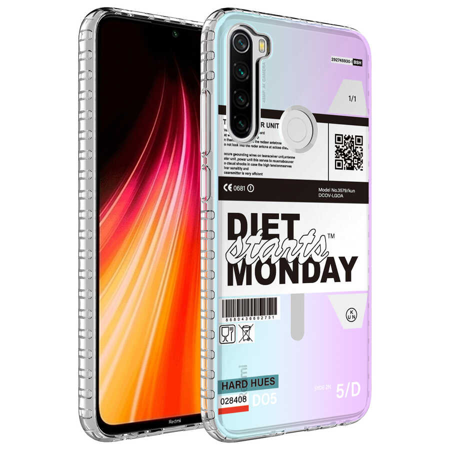 Xiaomi Redmi Note 8 Kılıf Airbag Kenarlı Renkli Desenli Silikon Zore Elegans Kapak NO5