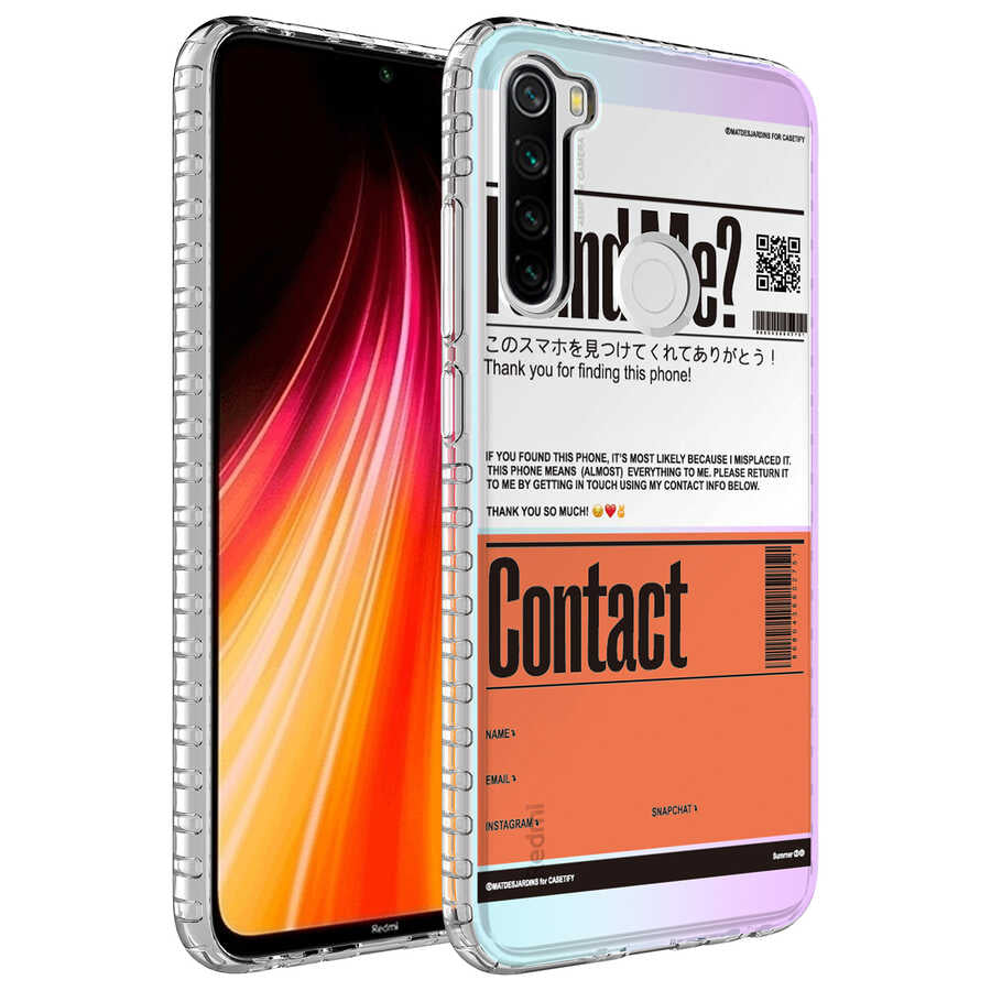 Xiaomi Redmi Note 8 Kılıf Airbag Kenarlı Renkli Desenli Silikon Zore Elegans Kapak NO6