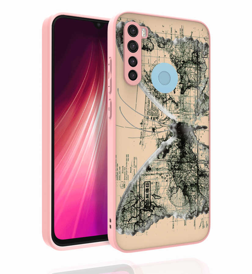 Xiaomi Redmi Note 8 Kılıf Desenli Kamera Korumalı Parlak Zore Nora Kapak NO4
