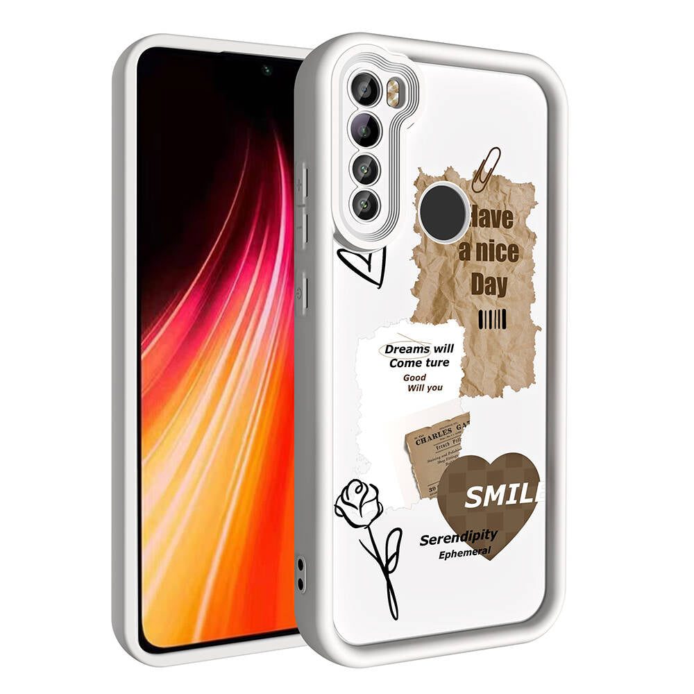 Xiaomi Redmi Note 8 Kılıf Kamera Korumalı Baskılı Arka Yüzey Zore Klas Kapak Koyu Kahve
