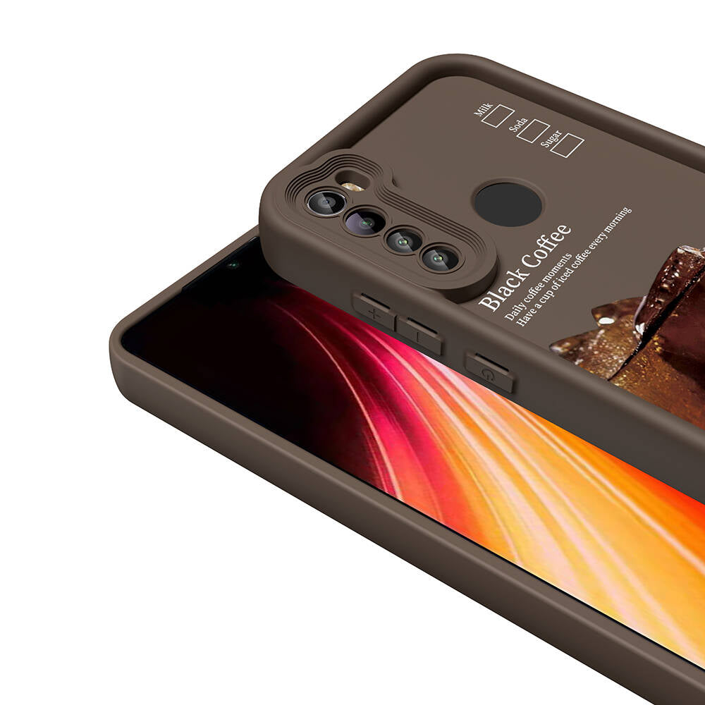 Xiaomi Redmi Note 8 Kılıf Kamera Korumalı Baskılı Arka Yüzey Zore Klas Kapak Açık Kahve