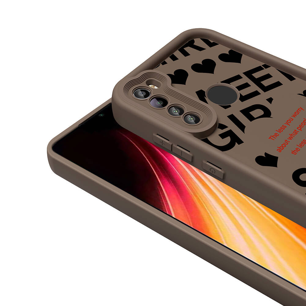 Xiaomi Redmi Note 8 Kılıf Kamera Korumalı Baskılı Arka Yüzey Zore Klas Kapak Açık Kahve