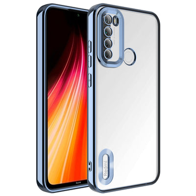 Xiaomi Redmi Note 8 Kılıf Kamera Korumalı Logo Gösteren Zore Omega Kapak Sierra Mavi