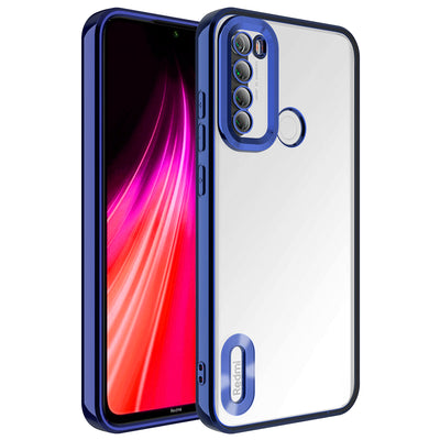 Xiaomi Redmi Note 8 Kılıf Kamera Korumalı Logo Gösteren Zore Omega Kapak Lacivert
