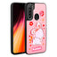 Xiaomi Redmi Note 8 Kılıf Parlayan Kabartmalı İkonik Figürlü Zore Amas Silikon Kapak Pembe