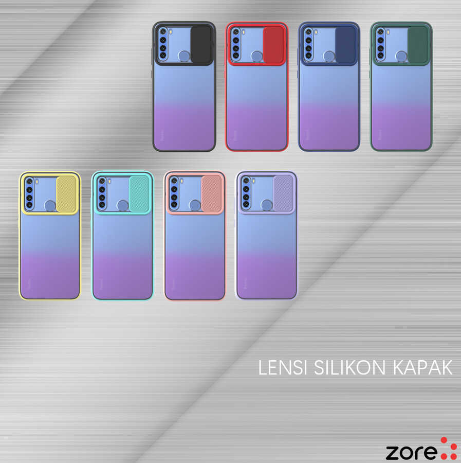 Xiaomi Redmi Note 8 Kılıf Zore Lensi Kapak Koyu Yeşil