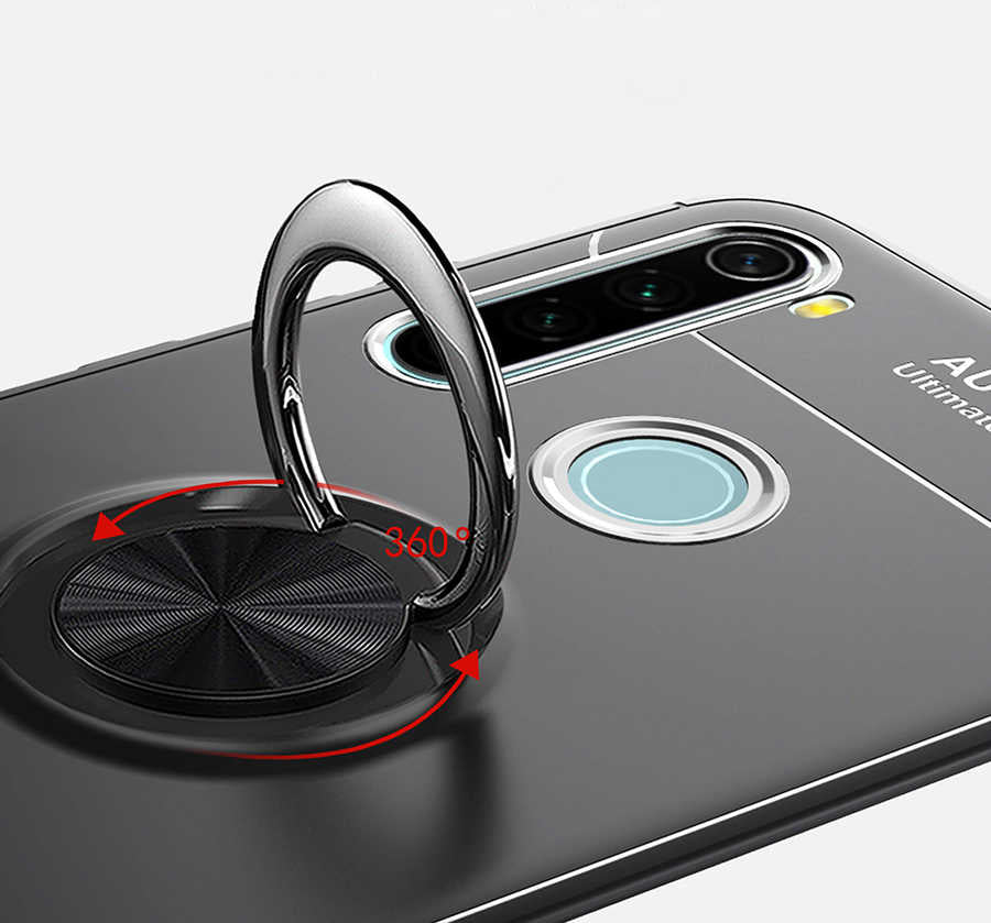 Xiaomi Redmi Note 8 Kılıf Zore Ravel Silikon Kapak Siyah-Kırmızı