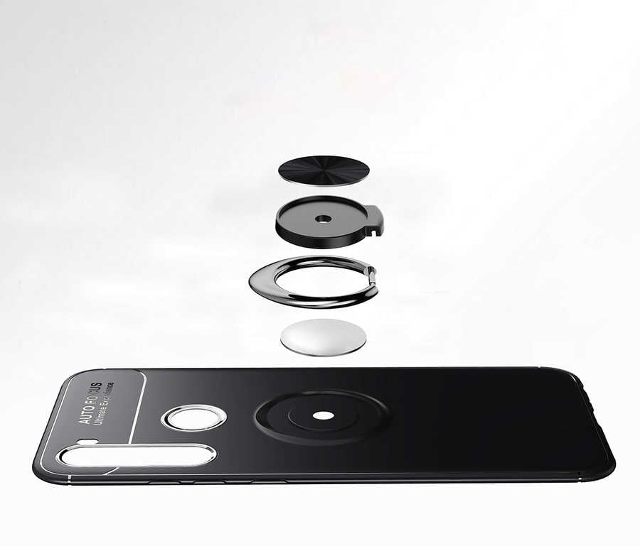 Xiaomi Redmi Note 8 Kılıf Zore Ravel Silikon Kapak Siyah-Mavi
