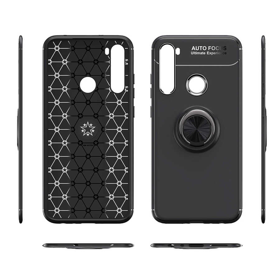 Xiaomi Redmi Note 8 Kılıf Zore Ravel Silikon Kapak Siyah-Mavi