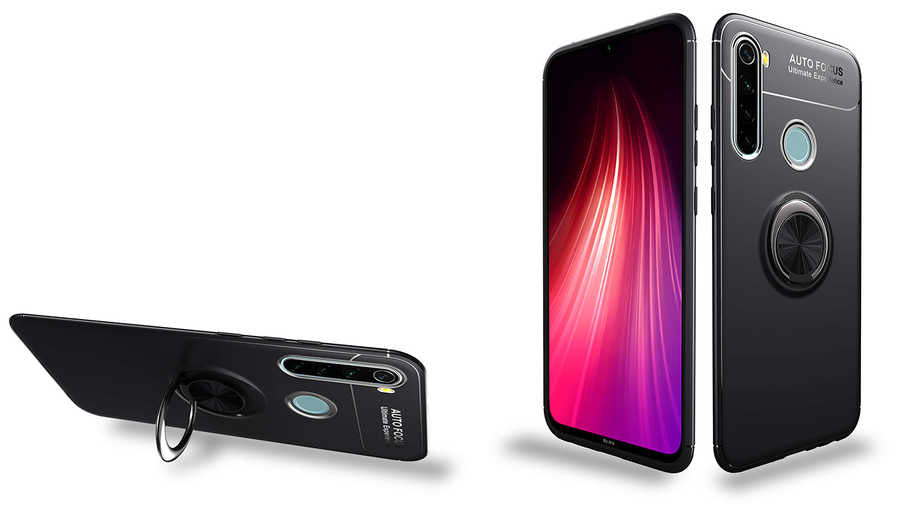 Xiaomi Redmi Note 8 Kılıf Zore Ravel Silikon Kapak Siyah-Kırmızı