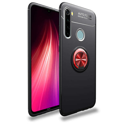 Xiaomi Redmi Note 8 Kılıf Zore Ravel Silikon Kapak Siyah-Kırmızı