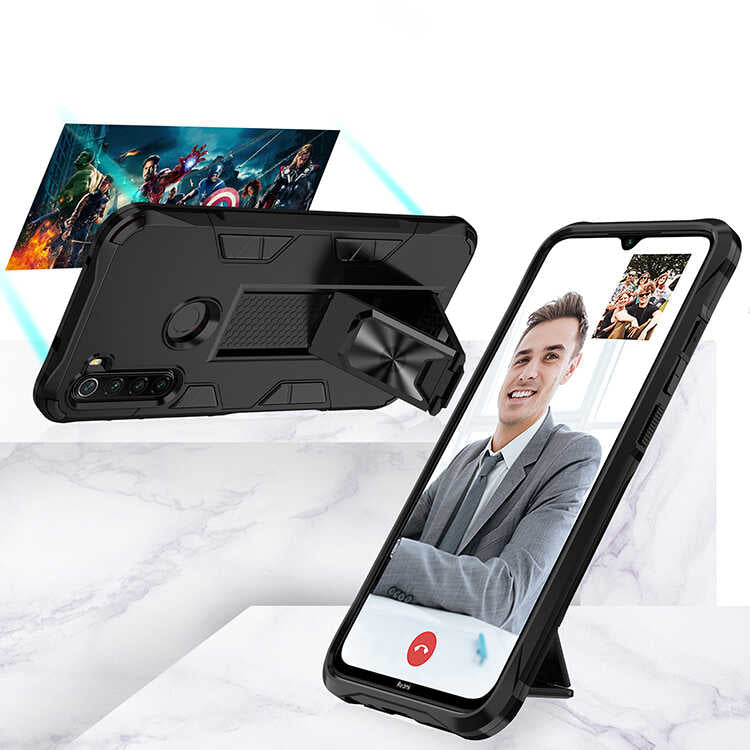 Xiaomi Redmi Note 8 Kılıf Zore Volve Kapak Siyah