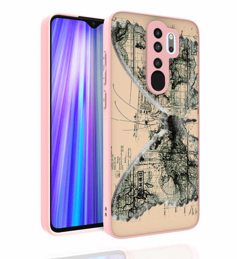 Xiaomi Redmi Note 8 Pro Kılıf Desenli Kamera Korumalı Parlak Zore Nora Kapak NO1