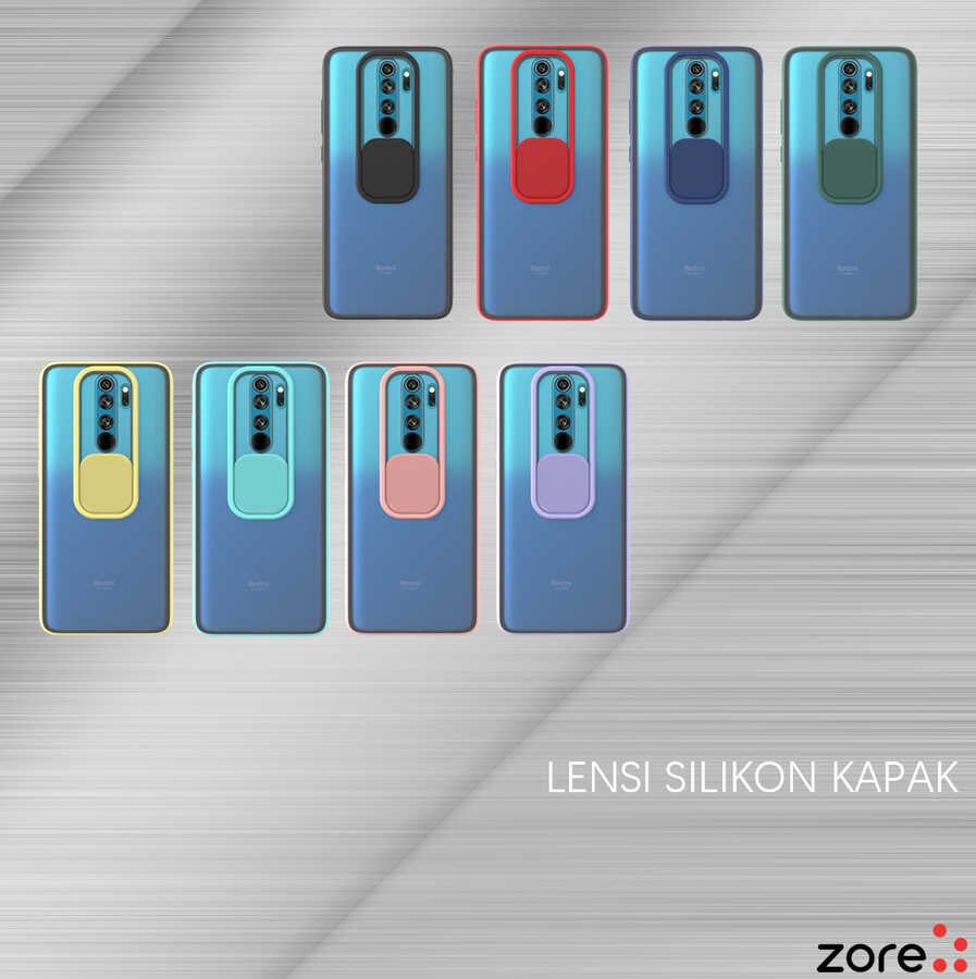 Xiaomi Redmi Note 8 Pro Kılıf Zore Lensi Kapak Kırmızı