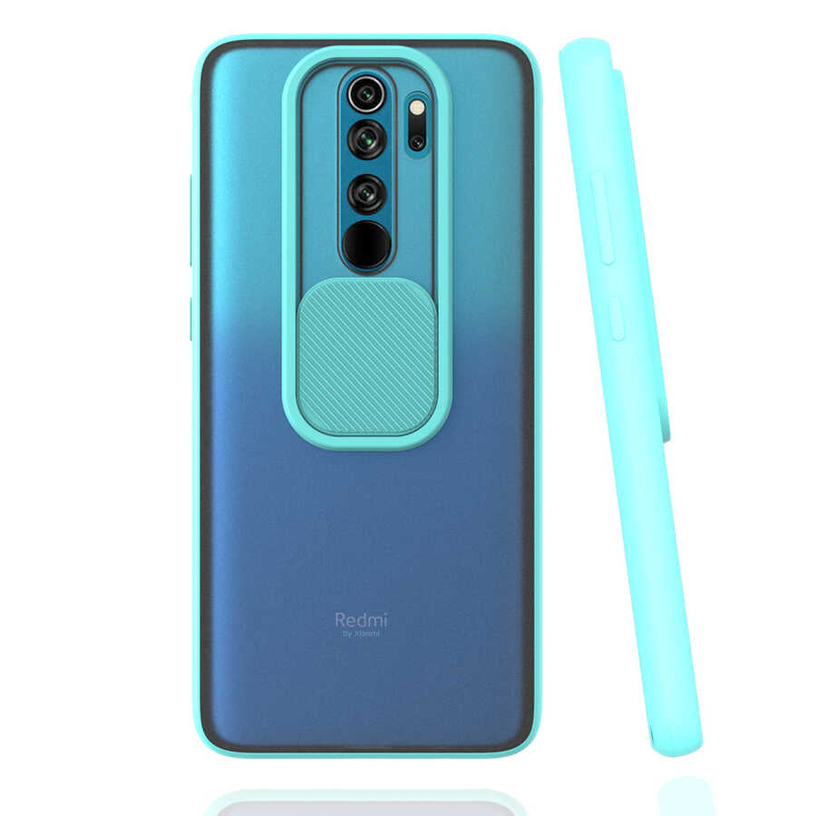Xiaomi Redmi Note 8 Pro Kılıf Zore Lensi Kapak Turkuaz