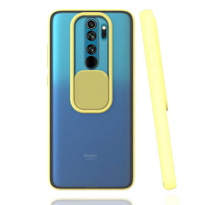Xiaomi Redmi Note 8 Pro Kılıf Zore Lensi Kapak Sarı