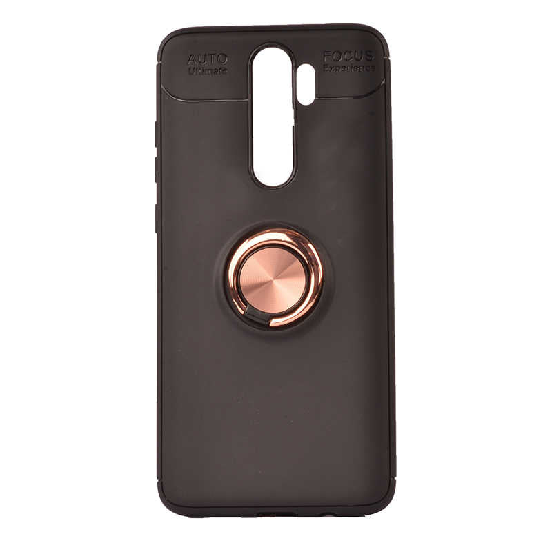 Xiaomi Redmi Note 8 Pro Kılıf Zore Ravel Silikon Kapak Siyah-Rose Gold
